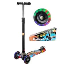 Patinete Radical Flash DM Toys – Luz LED, Ajustável, 5+ anos | Nota Fiscal