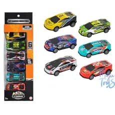 Kit 6 Carrinhos de Fricção Pull Back Metal Racing - Estilo Hot Wheels - Brinquedo Infantil 2+ Anos
