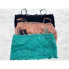 KIT com 3 Sutiã Top Faixa Cropped SEM bojo