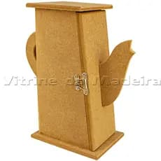 Porta Chá Chaleira Mdf 4 Divisória Decorativa Caixa Organizadora Cantinho do Café Cozinha Escritório