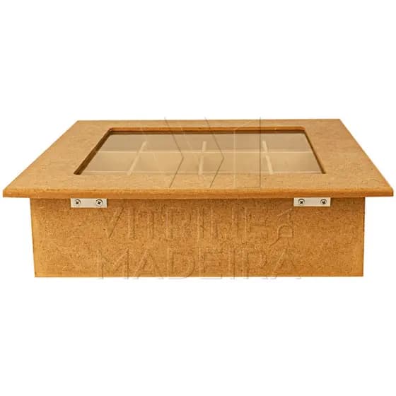 Caixa Gin Organizadora Mdf Com Suporte Colher Com Tampa Transparente