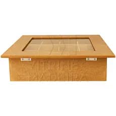 Caixa Gin Organizadora Mdf Com Suporte Colher Com Tampa Transparente