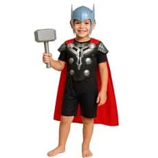 Fantasia Infantil Roupa Thor duas Máscara e martelo