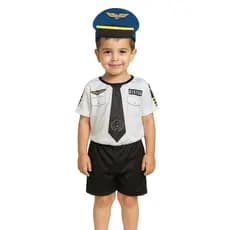 Fantasia Infantil Pilota Piloto De Avião Envio Imediato !