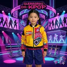 Fantasia Infantil Guerreiras do Kpop Jaqueta e Short 2 á 10 anos