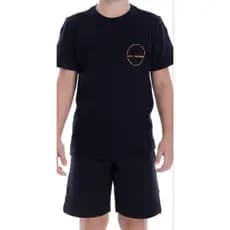Conjunto Masculino Premium Camiseta Preta 100% Algodão e Bermuda TACTEL HYDRONATIC POWER PREMIUM 92%POLIÉSTER com bolso