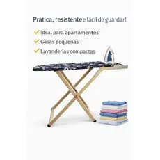 Tábua de Passar Roupa Dobrável Tradicional | Madeira Reforçada | Compacta e Prática