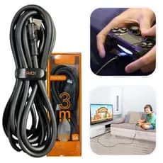 Cabo Controle Ps4 3m Carregador Turbo Usb 3.0 Reforçado Carga Rápida Grande 3 Metros