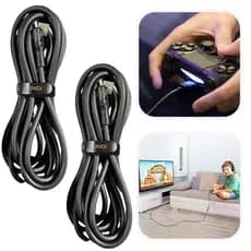 Cabo Controle Ps4 Carregador Turbo Usb 3.0 Play 4 Slim e Fat Reforçado Carga Rápida Grande 3 Metros Kit Com 2 Unidades