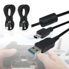 Kit 2x Cabo Carregador Controle Play 3 Turbo Manete PS3 USB Resistente Grande 3 Metros 3m