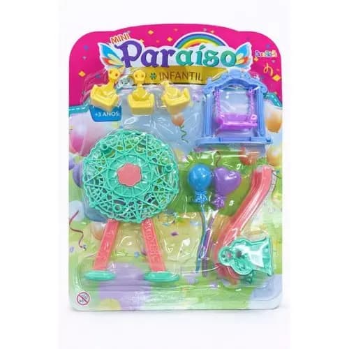 Mini Paraíso Parque Infantil Brinquedo Playset Com Acessórios Coloridos Diversão Educativo
