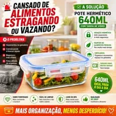 Pote Hermetico 640ml Mantem Alimentos Frescos Sim