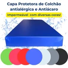 Capa Protetora Colchão Tamanho Casal Impermeável Antiácaro Antialérgica Diversas Cores