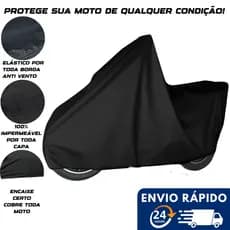 Capa Cobrir Moto Preta Impermeável Sol e Chuva UV BLOCK