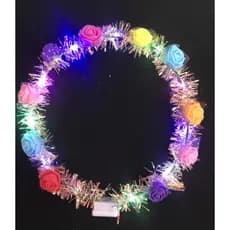 Coroa Com Flor LED Que Pisca 18x18cm Tiara