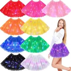 Saia de Tule 40 cm Lisa Com LED Luz Tutu tu tu Cores Daça Fantasia festa