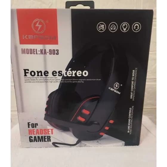 Fone Gamer com microfone Headphone Mic para Celular / Mic/PC/ play 4 p2/p3 KAPBOM