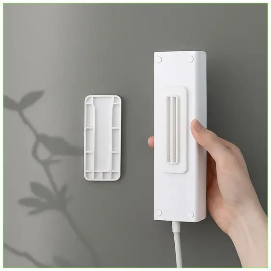 kit Suporte Adesivo para Extensão e Filtro de Linha – Plug Fixer Sem Furos, Organização de Fios e Objetos, Parede/Mesa