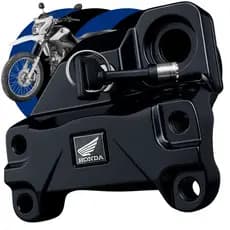 Trava Cadeado Miolo Ignição Antifurto Honda Bros 160 2015 Até 2024 Preto