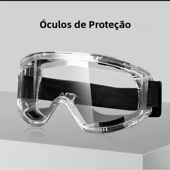 Óculos de Proteção Transparente Ampla Visão Antiembaçante – Ajustável – Uso Profissional