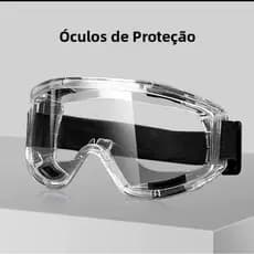 Óculos de Proteção Transparente Ampla Visão Antiembaçante – Ajustável – Uso Profissional