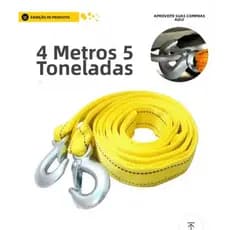 Cinta Cabo de Reboque 4m 5 Toneladas para Carro SUV Pickup com Ganchos de Aço
