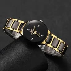 Relógio Orlando Luxo Minimalista Preto e Dourado – Elegância Premium Unissex