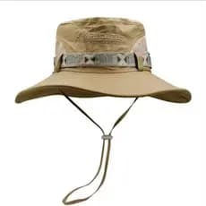 Chapéu Tático Militar Masculino Proteção UV Respirável Outdoor Pesca Camping Ajustável