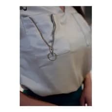 Camisa Feminina Social Zíper Feminina Camisete .