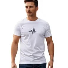 Camiseta Masculina Batimentos Básica Algodão Premium Manga Curta Slim
