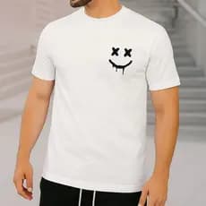 Camiseta Smile Streetwear Premium Camisa Masculina Unissex Algodão 30.1 Penteada Básica