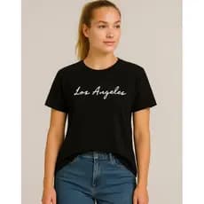 Camiseta Feminina Los Angeles Básica Treino Academia 100% Algodão