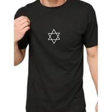 Camiseta Algodão Estrela de Davi Masculina Básica Premium Camisa Manga Curta