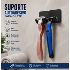 kit Suporte Adesivo para Gilete – Organização, Praticidade e Durabilidade