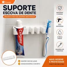 Suporte minimalista para escovas de dente – organização inteligente no banheiro!