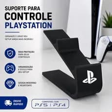Suporte para Controle PlayStation PS5 / PS4 – Organizador de Mesa