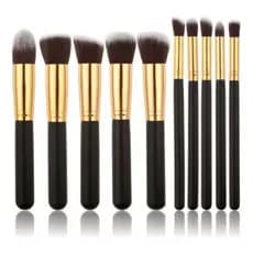 Kit De 10 Pincéis Kabuki Para Maquiagem Profissional Beauty Lançamento na loja, aproveite produto com pronta entrega