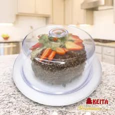 Boleira Com Prato Porta Bolo Cristal Com Tampa Queijo e Torta Cozinha Mesa Bar Restaurante Redonda
