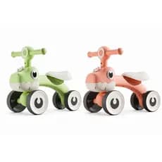 Bicicleta Bike Dino Infantil Com Luz e 4 Rodas Suporta 25KG Marrom e Verde
