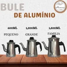 Bule Alumínio Reforçado Café Chá Cabo Baquelite Anti Térmico Pequeno Grande Família