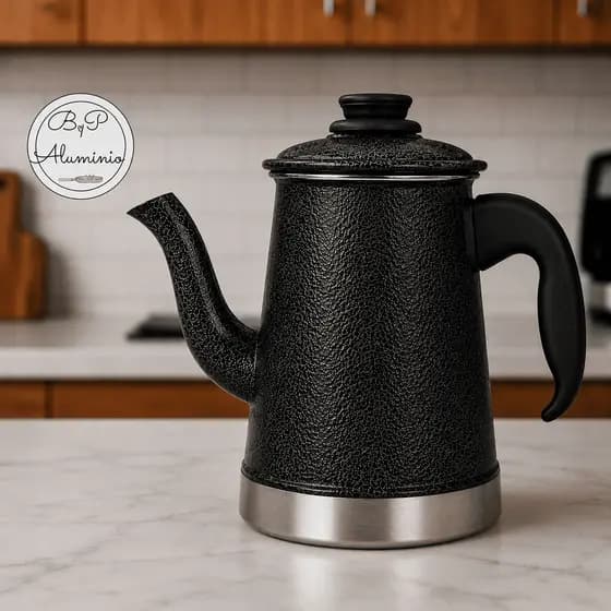 Bule Alumínio 900ml Médio para Café e Chá Cabo Antitérmico Resistente Cozinha Envio Imediato