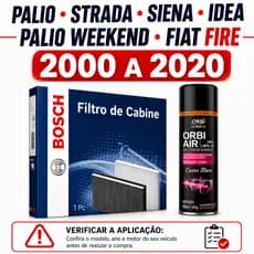 Filtro Ar Condicionado + Higienizador Palio Strada Siena Idea Palio Wekeend Fiat Fire 2000 A 2020