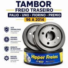 Par Tambor Freio Palio Uno Fiorino Premio 96 A 2014 Traseiro S/cubo