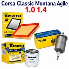 Kit Filtros Corsa Classic Montana Agile 1.0 1.4 Ar Oleo Combustivel 1994 a 2014