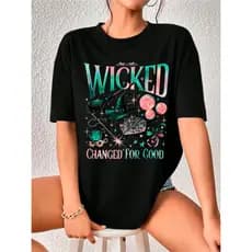 Camiseta Wicked For Good Mágico de OZ Ariana Grande Glinda Camisa 100% Algodão Confortável e Estilosa Casual