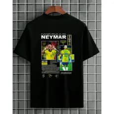 Camiseta 100% Algodão Unissex Futebol Neymar Jr Adulto e Infantil Estampa Frente e Costas