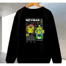 Moletom Gola Redonda Unissex Careca Blusa de Frio Casaco Feminino e Masculino Flanelado Time Futebol Estampado Neymar