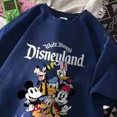 Camiseta 100% Algodão Disneyland Várias Cores Camisa Fofa Disney Personagens