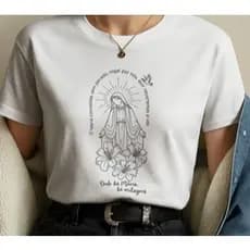 Camiseta Nossa Senhora Aparecida Camisa 100% Algodão Maria Mãe de Jesus Blusa Cristã Religiosa
