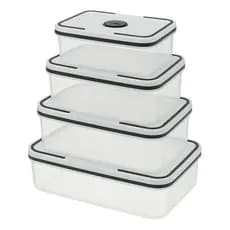 Kit Potes Hermeticos Quadrados Plastico Tampa Vedacao Organizador Cozinha Casa